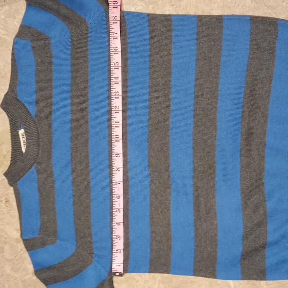 Boys Blue/Gray Striped Cotton Sweater - Picture 5 of 6